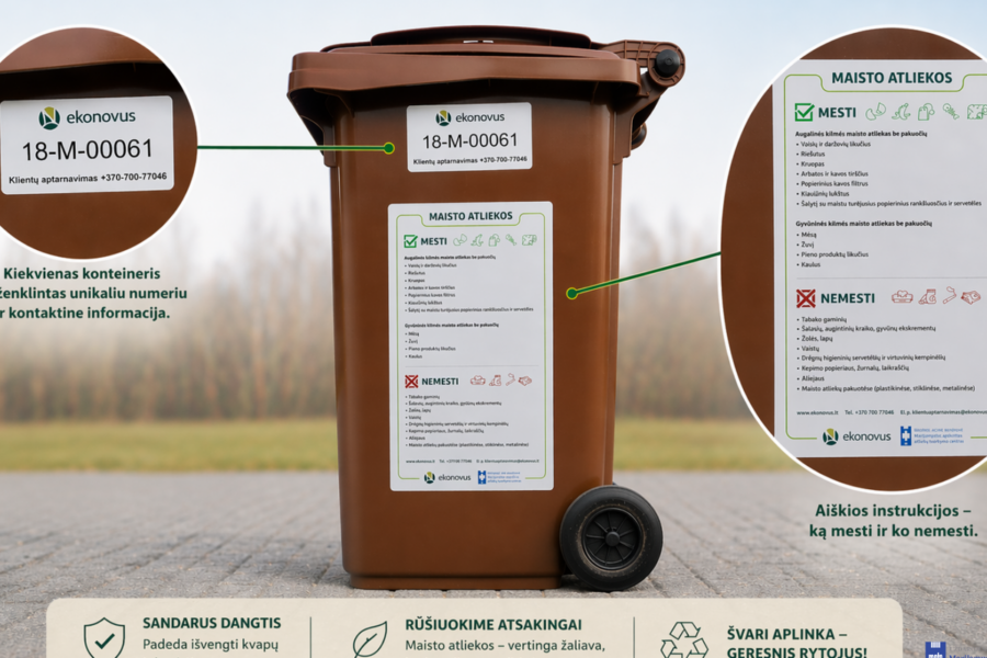 Nemokamai dalijami nauji konteineriai: gyventojams paaiškino, kaip juos atsiimti ir naudoti