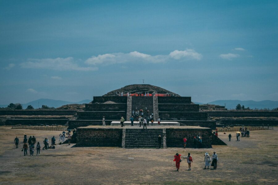 Explore the majestic ancient pyramid of Teotihuacan, a historic landmark in Mexico.