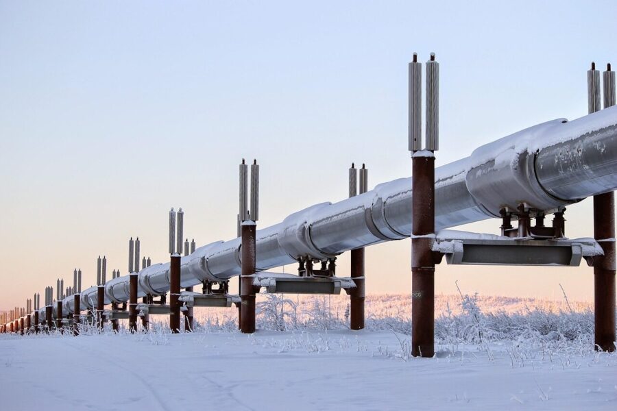 winter, nature, alaska, pipeline, oil, snow, structure, landscape
