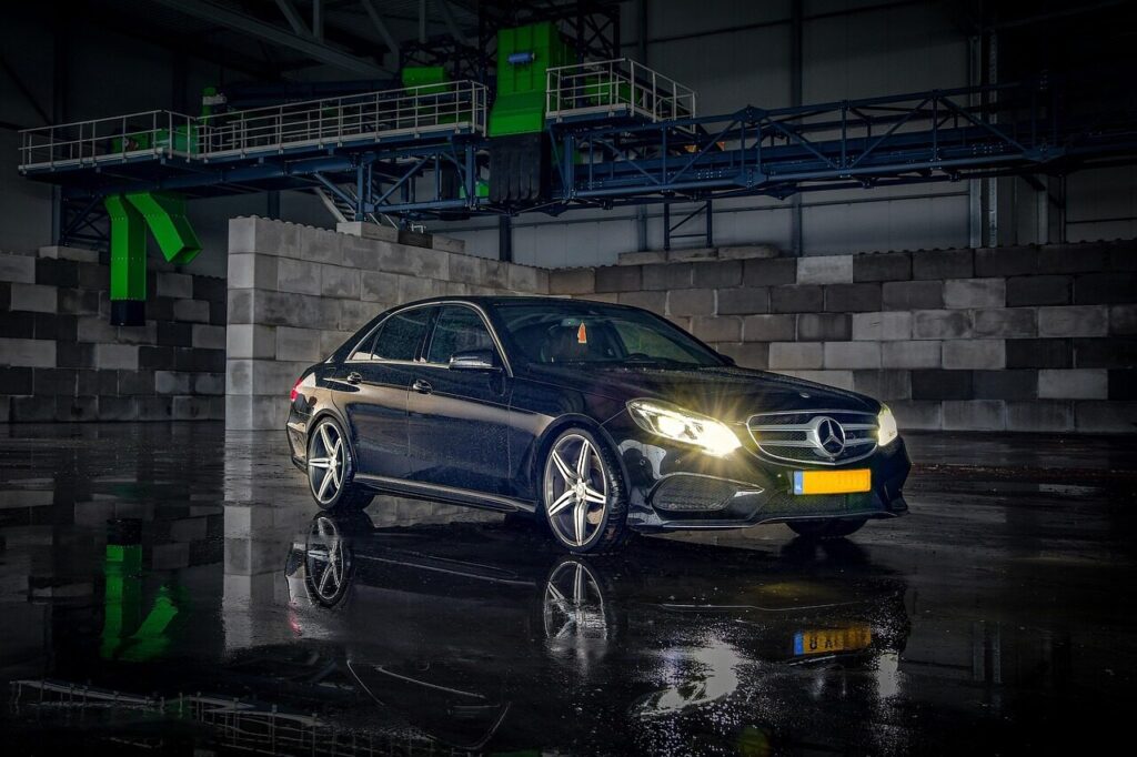 mercedes benz, e class, car, mercedes, vehicle, sedan, car wallpapers, automobile, reflection, factory