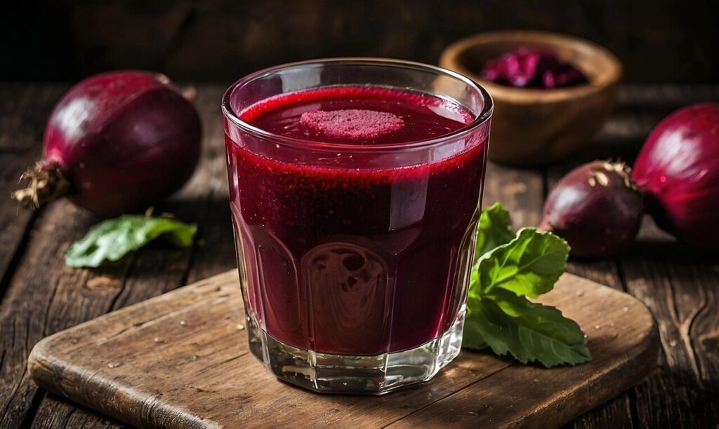 ai generated, beetroot, juice, liquid, refreshment, vitality, vitamin, blend, nutritious, piece, ripe, root, rustic, vegetable, cocktail, cut, freshness, raw, sliced, smoothie, veggie, beet, drink, glass