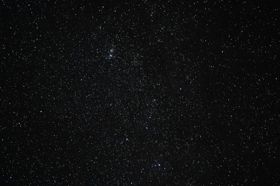 the night sky is filled with stars