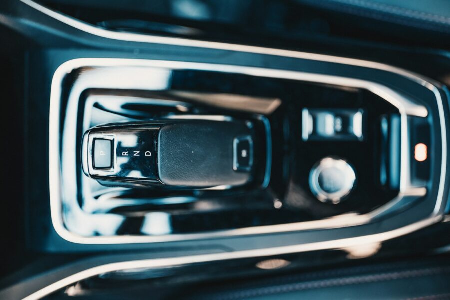 black car gear shift lever