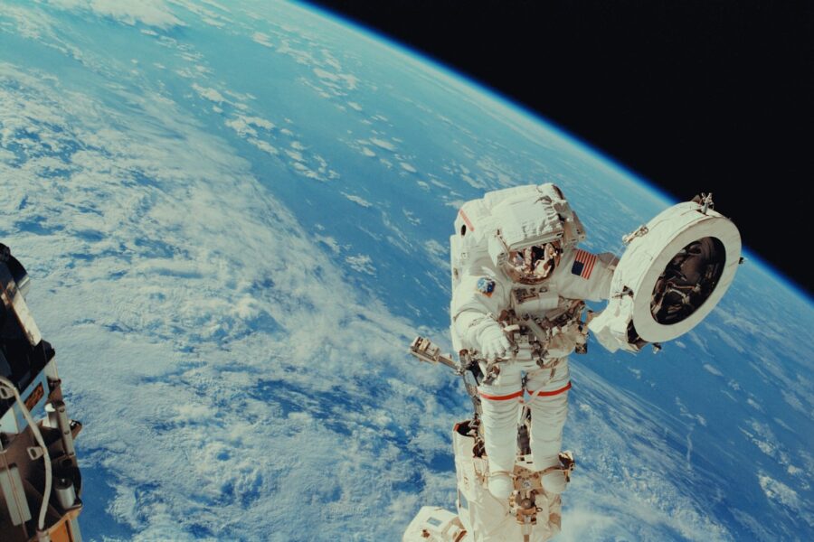 NASA astronaut performs extravehicular activity