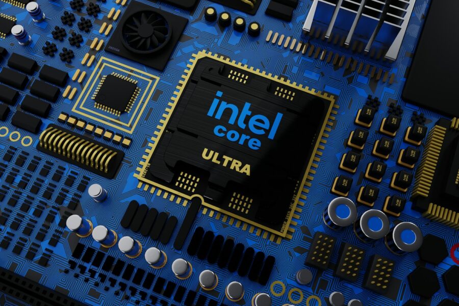 a close up of the intel core logo on a computer motherboard