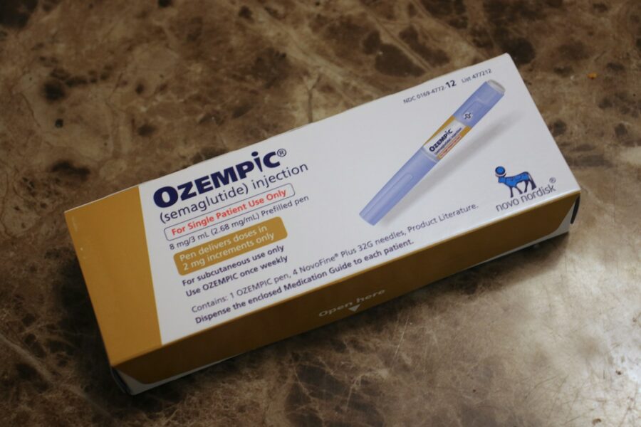 Ozempic medication box, with pen injection.