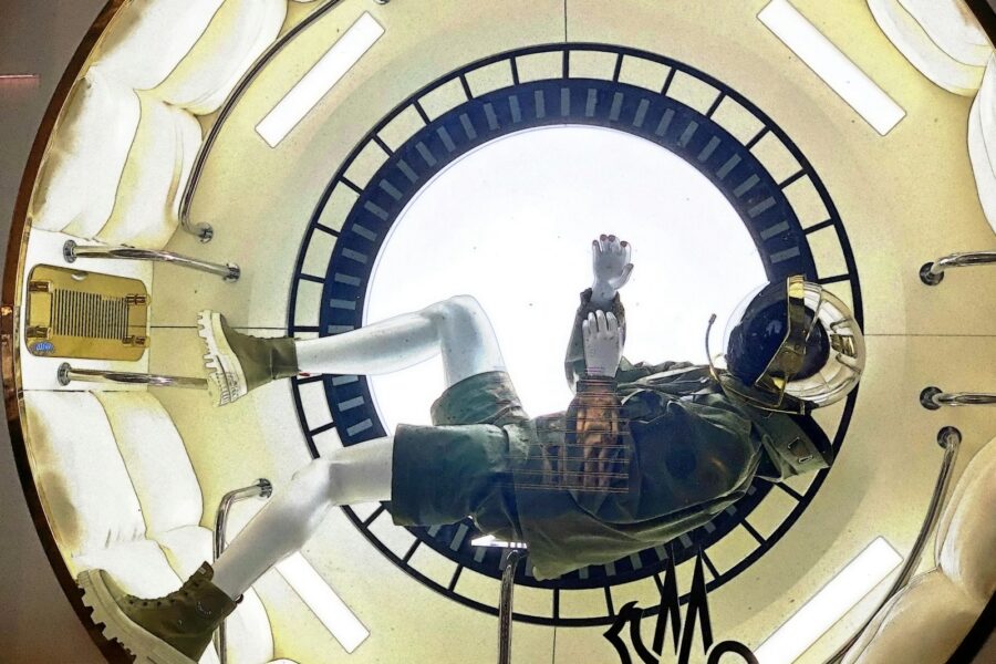 a clock with a person on it