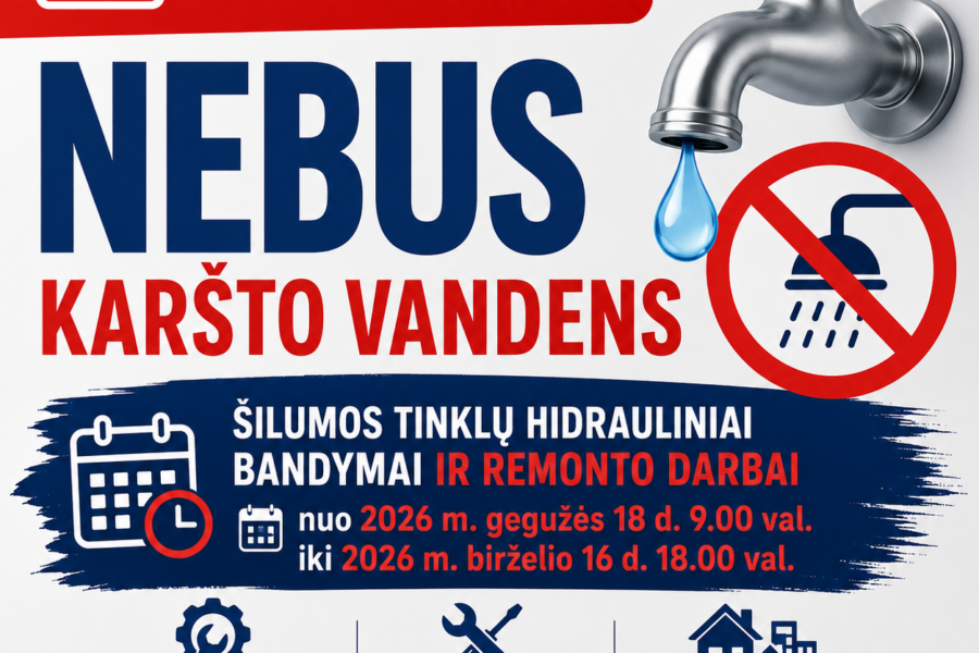 Gyventojams teks ruoštis nepatogumams: mėnesiui suplanuoti karšto vandens atjungimai