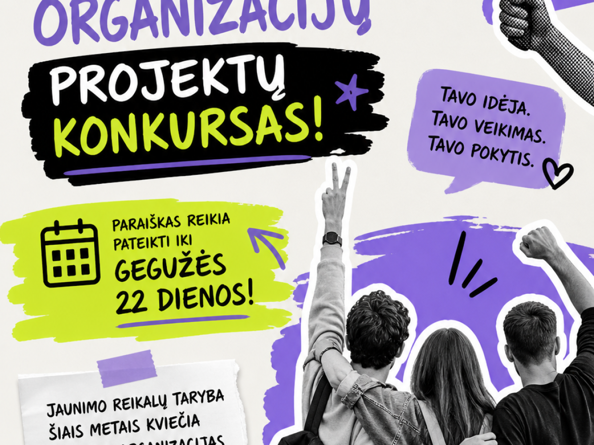 Jaunimo organizacijoms atsiveria galimybė gauti finansavimą: paraiškų laikas ribotas
