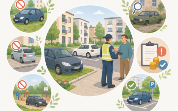 Mieste griežtinama kontrolė: pareigūnai tikrins kiemus, šaligatvius ir apleistus automobilius