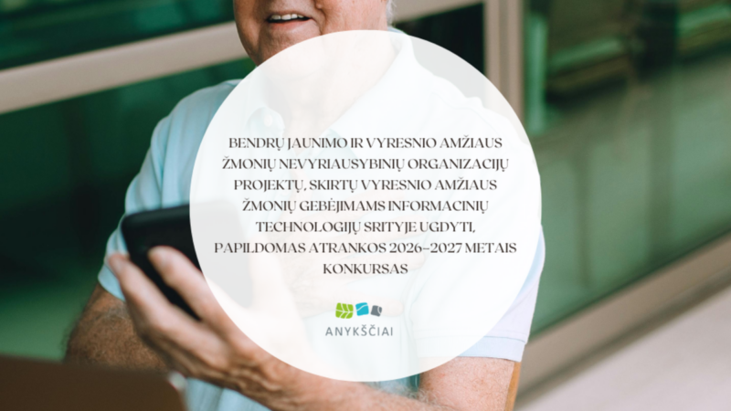 Vyresnių žmonių skaitmeniniams įgūdžiams skiriama 360 tūkst. eurų: startavo naujas konkursas