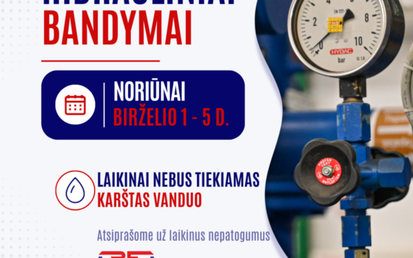 Gyventojams svarbi žinia: birželį laikinai nebus karšto vandens ir šilumos tiekimo