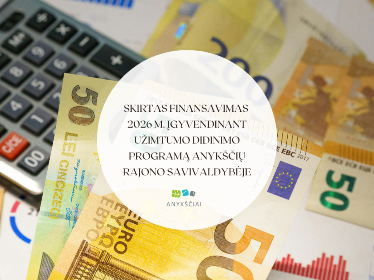 Užimtumo programai skirta 58 200 eurų: paaiškėjo, kam atiteks finansavimas