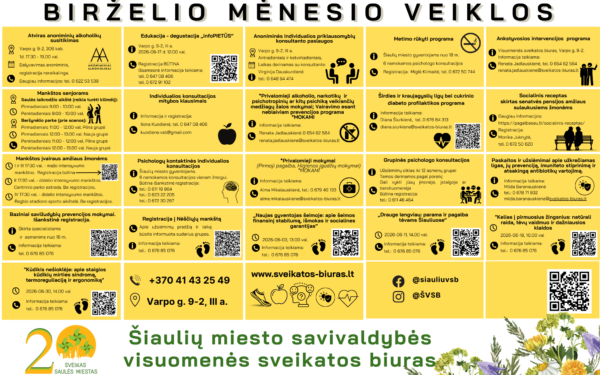Nemokamos mankštos, paskaitos ir konsultacijos: paskelbtas birželio veiklų kalendorius
