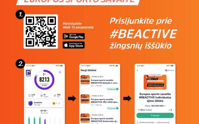 Visagino gyventojams metamas iššūkis: visą rugsėjį skaičiuos kiekvieną žingsnį